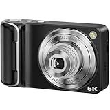 5K Digital Camera for Photography with 6X Optical Zoom, 64MP Autofocus WiFi Vlogging Camera for YouTube with Dual Lens, Compact Point and Shoot Digital Cameras with Touch Screen, 32GB Card,2 Batteries