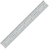 PEC Tools 6“ Rigid Steel Ruler, Precision Stainless Steel Ruler, 1/32” and 1/64" Graduations on Front, Decimal Equivalent Chart on Back. Made in USA.