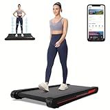Walking Pad Treadmill with APP, 3 in 1 Under Desk Treadmills, 2.5HP Low Noise Walking Vibration Pad with Remote Control,Portable Treadmill for Home Office, Red
