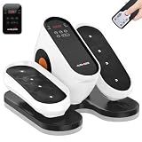 Under Desk Elliptical Machine, Electric Leg Exerciser While Sitting for Seniors with Remote Control, Whisper Quiet Motorized Seated Pedal Exerciser, Home Office Daily Use, No Assembly Required,White