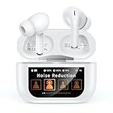 Szwdo Wireless Earbuds, Bluetooth 5.4 Ear Buds with Smart Touchscreen Case, ENC Noise Cancelling Headphones with 48H Playtime, Bass Stereo Sound, Compatible with iPhone Air/17/16/15/14/Android, Pad