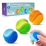 Fidget Toys Stress Ball for Kids Adult: 3 Pack Double Sided Textured Sensory Toys for Autism Kids Calming - Quiet Stress Fidget Ball for Student Classroom, Adult Office - Goodie Bags Stuffers