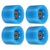PATIKIL 60mm Longboard Wheels with Bearings ABEC-9, 4 Pack Street Wheels for Skateboards Cruiser Wheel Replacement 80A, Black Blue