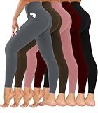 Diravo 5 Pack Women's Leggings with Pockets, High Waisted Workout & Yoga Pants for Tummy Control, Non See-Through for Gym