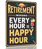 Opix Design - Funny Retirement Gifts For Men Women Humorous Retirement Decorations, Vintage Metal Sign, 8.3 Inches by 11 Inches