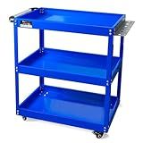 FITHOIST 3-Tier Rolling Tool Cart, Thickened 440LBS Metal Mechanic Tool Cart on Wheels, Heavy Duty Rolling Carts with Wheels, Utility Service Carts for Mechanics Garage Warehouse Workshop Repair Shop