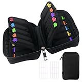 Flash Drive Case 20 Slots Thumb Drive USB Storage Case, Portable Electronic Accessories Storage Bag Swivel Memory Stick Jump Drives Small Carrying Case USB Holder Organizer with 24 Flash Drive Labels