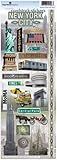 Paper House New York #2 Travel & Vacation Cardstock Scrapbook Stickers (1-Pack), stcx-0034e