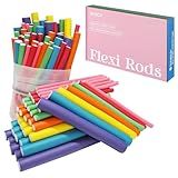 xnicx 47 pcs 7'' Hair Curlers Rollers Flexi Rods Flexible Curling Rods Set No Heat Heatless Bendy Foam Hair Curls for Long,Medium,Short Hair to Sleep in