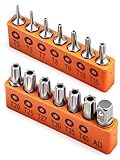 HORUSDY 14-Piece Tamper Resistant Star Bits, S2 Alloy Steel, T5 - T40 Security Torx Bit Set