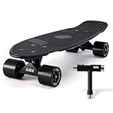 KMX Skateboard 22 Inch, Classic Cruiser Skateboard for Beginners and Advanced, Mini Cruiser Board for Boys, Girls, Kids, Students, Adults, Teens Pro Penny Board(22 Black Pro)