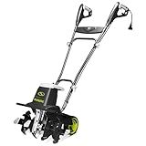Sun Joe Electric Garden Tiller Cultivator, Steel Tines, 12 Amp, 16 Inch, Black - Heavy-Duty Gardening Machine & Equipment for Gardens, Lawns & Yards, TJ603E