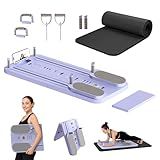 Pilates Board, Foldable Pilates Reformer Set for Home, Multifunctional Portable Pilates Reformer Board, Pilates Machine for Home, Pilates Equipment, Pilates Board Kit with Yoga Mat and Timer