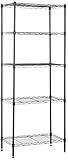 Amazon Basics 5-Shelf Multipurpose Adjustable Steel Garage Shelving Unit, Storage Rack for Kitchen, 200 lbs Per Shelf, Easy Assembly, 13.4"D x 23.2"W x 60"H, Black