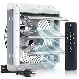 Amico 10" Shutter Exhaust Fan with Remote, 9-Speed Energy Efficient & Quiet 13W DC Motor 1000 CFM Wall Mount Ventilation Fan for Garage,Greenhouse,Attic & Chicken Coop,Plug & Play,8-Hour Timer,FCC