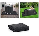 Ahpuhtan 47x70 Inch Cold Plunge Tub Floor Mat, Waterproof Ice Bath Tub Mat Outdoor Indoor, Anti-Slip Protector Pad for Round Oval Cold Plunge Ice Bath Accessories