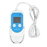 Tzone Temperature Humidity Data Logger with Probe,Digital Humidity Logger USB Temp Recorder 34560 Groups,Industrial Data Logger Thermometer with Auto PDF&CSV Report for Freezer Refrigerator RH Monitor