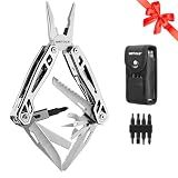Multitool with Pocket Knife, Birthday Gifts for Men Women Mom Dad, WETOLS 21-in-1 Stainless Steel Pliers with Screwdrivers, Self-locking Multi tools with EDC Sheath, Ideal for Home, Camping, Survival