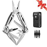Multitool with Pocket Knife, Birthday Gifts for Men Women Mom Dad, WETOLS 21-in-1 Stainless Steel Pliers with Screwdrivers, Self-locking Multi tools with EDC Sheath, Ideal for Home, Camping, Survival