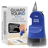 Guard Your ID 3-in-1 Wide Advanced Roller with Retractable Box & Envelope Opener, Identity Theft Prevention Security Stamp, Blue