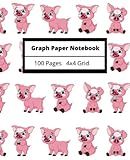 Cute Graph Paper Notebook with Pigs | 7.5 x 9 | 4 x 4 Graph Paper | Composition Book Graph |Graph Journal | Composition Graph Paper Notebook |Graph Composition Book