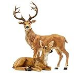 XTAPAN Resin Female Deer & Standing Male Deer Figurine Animals Statue Home Garden Yard Ornament Lawn Outdoor Patio Decor