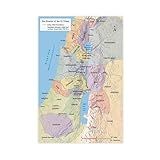 Bible Maps 12 Tribes of Israel Map Great Awakening Map Poster 2 Canvas Wall Art Painting Bedroom Decoration For Home, Office, Classroom Unframe-style24x36inch(60x90cm)