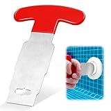 Pool Plug Removal Tool with Rubber Handle, Pool Jet Removal Tool Metal Eyeball Seat Removal Tool for Above and Inground Pool Square Pool Drain Plug Removal Tool for SP1419A-SP1419E Hayward(Red)