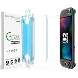 amFilm Auto-Alignment OneTouch for Nintendo Switch 2 Screen Protector [7.9''] 2025 Tempered Glass, Accessories, 30 seconds Installation, Bubble Free, Scratch Resistant, Touch Sensitive, Transparent [2 Pack]