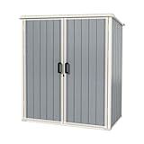 Aoxun Outdoor Storage Shed 5 x 3FT, Resin Shed with Floor and Lockable Door, Plastic Sheds for Garbage Can, Tool, Accessories, Lawn, Garden - Grey