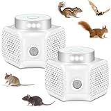 2026 New Ultrasonic Mouse Repellent Plug in Electronic Repellent Devices Control for Rodent Rat Mouse Mice Squirrel Bat 3 IN1 Mice Repellent Indoor for House Garage Basement Attic,2 Pack