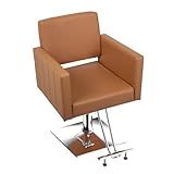 mefeir Camel Barber Chair Hair Salon Chair with Heavy Duty Hydraulic Pump, Square Base, Stainless Steel Footrest,Styling Chair for Beauty Spa Hairdressing Braiding