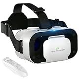 Virtual Reality Headset for Phone with Controller, 3D VR Glasses Adjustable VR Virtual Reality Goggles, Compatible 4.7-6.5 inch for iPhone & Android, for Movies Games（Black）