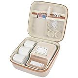 ALKOO Case Compatible with NIIMBOT B21 Label Maker Wireless Thermal Label Printer, Holder for Inkless Label Maker & Labeling Tapes Refills, with Mesh Pocket for Cable Accessories (White)