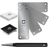 CRYO Crypto Seed Phrase Storage Metal Plate - Cold Wallet Bitcoin 12 to 24 Word Steel Recovery Seedphrase Words Backup - Fireproof Waterproof Cryptocurrency Passphrase & Key Keeper (DOT)