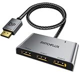 SWITCHFLUX DisplayPort Splitter for 3 Monitors Adapter |4K@60Hz| DP Splitter Extended Display 1 in 3 Out MST Hub for Multiple Monitor Compatible with PC,NVIDIA/AMD Graphic Card