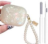 Glitter Case for AirPods Pro 3rd 2025 - YOMPLOW Case Cover Skin Women Girls with Luxury Pearl Keychain Cleaner Tool for Apple Airpods Pro 3 Gen Generation Charging Case 2025 - Colorful