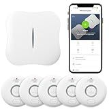 WiFi Water Leak Detectors 5 Pack, 120dB Adjustable Loud Water Leak Sensor, Wireless Wi-Fi Water Leak & Drip Alarm, App Alerts, 5 Water Alarm Sensors & 1 Hub for Home Kitchen, Bathroom, Sink, Laundry