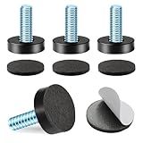 4 Set 1/4" Thread Furniture Feet Levelers, Adjustable Table Leg Screws, Height Adjuster Leveler with T-Nut for Tables,Cabinets,Chairs (1/4''-4 PCS)