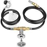 EXCELFU Propane Gas Fire Pit Kit Connection Hose Installation Kit, Propane Gas Fire Pit Valve Control System Hose Assembly for Burner, Include 1/2" Key Valve, 150K BTU Max