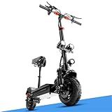 ES10 Dual Motor Electric Scooter for Adults with seat 25-30 mph Fast Speed 10 inch Foldable Off Road Heavy Duty 300 lbs e Scooter Mobility for Girls Men Teens 37-40 Miles Long Range e Scooters