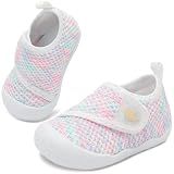 FEETCITY Baby First Walking Shoes Girls Boys Wide Infant Shoes Baby Slip On Sneakers Lightweight Barefoot Crib Shoe
