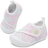 FEETCITY Baby First Walking Shoes Girls Boys Wide Infant Shoes Baby Slip On Sneakers Lightweight Barefoot Crib Shoe