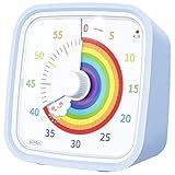 Yunbaoit Visual Timer with Protective Case, Rainbow Disk 60 Minute Countdown Timer for Kids and Adults, Silent Time Management Tool(Light Blue)