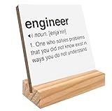kunlisa Engineer Gifts, Gifts for Engineers, Mechanical Aerospace Electrical Civil Software Engineering Gifts, Engineer Definition Wood Plaque Sign