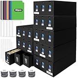 ATPWONZ Trading Card Storage Box, 24000+ Cards Storage Box for Commander Display, Trading Cards Organizer with 60 Card Dividers, Labels & Tapes, Visible Card Deck Box for TCG MTG PTCG Sport Cards