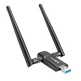 Wireless USB WiFi Adapter for PC - Nineplus 1300Mbps Dual 5Dbi Antennas 5G/2.4G WiFi Adapter for Desktop PC Laptop Windows11/10/8/7/Vista/XP, Wireless Adapters for Desktop Computer Network Adapters