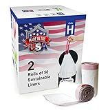 Compatible With Simplehuman Code H - 100 Count Durable Custom Fit Plastic Trash Bags w/Drawstring - 30-35 Liter/ 8-9 Gallon Trash Cans - Heavy Duty Garbage Bag - Made in USA