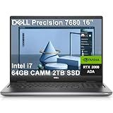 Dell Precision 7000 7680 Mobile Workstation Laptop (NVIDIA RTX 2000 Ada 8GB, 16" FHD+, Intel Core i7-13850HX (> Ultra 9-185H), 64GB LPCAMM2 DDR5, 2TB SSD) Pro Max for Engineer, Designer, Win 11 Pro