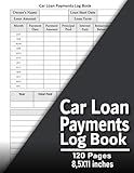 Car Loan Payments Log Book: Monthly Car Loan Payment Record Book – Track Your Principal, Interest, and Balances with Ease | The Perfect Financial Organizer for Auto Loans, 120 Pages, 8.5"x11"